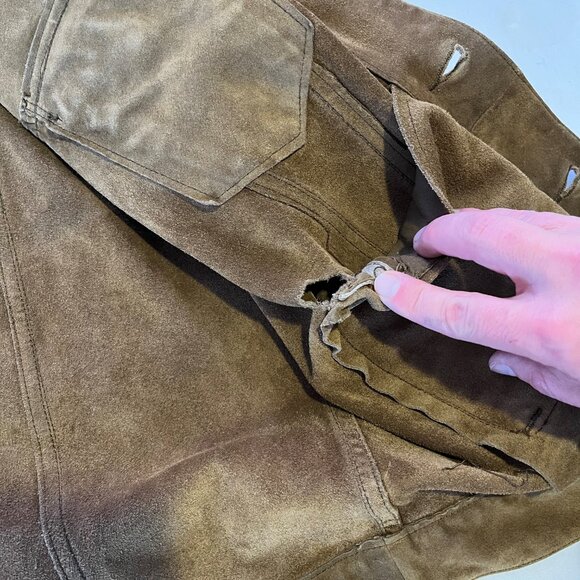 GAP Men's Suede Leather Trucker Jacket - Size Small - Picture 9 of 10